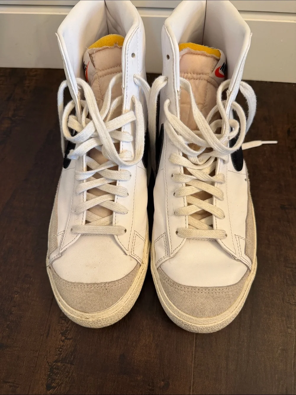 Nike Blazer Mid ‘77 White with Black Swoosh - Men's High-Top Sneakers